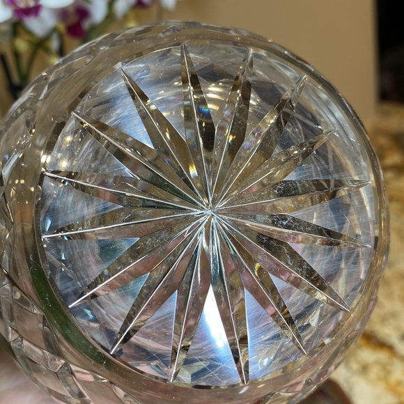 Vintage Europa Hand Cut 24% Lead Crystal Diamond & Starburst Motif Jug Pitcher - Picture 5 of 9